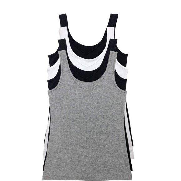 NWT Felina Women's Reversible Neckline 4 Pack Cotton Tank Top Size M $65 9C192 - Picture 1 of 8